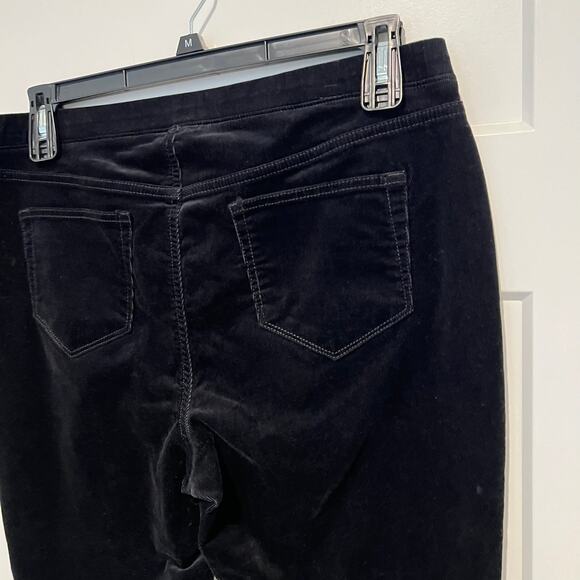 J. Jill Pull On Black Corduroy Velvet Pants Medium Petite MP Stretch Elastic - Picture 4 of 12